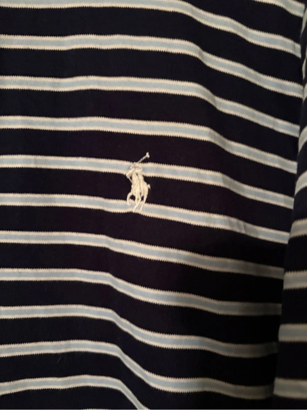Polo by Ralph Lauren Men’s Navy & White Striped Polo Shirt  Country Club Gold